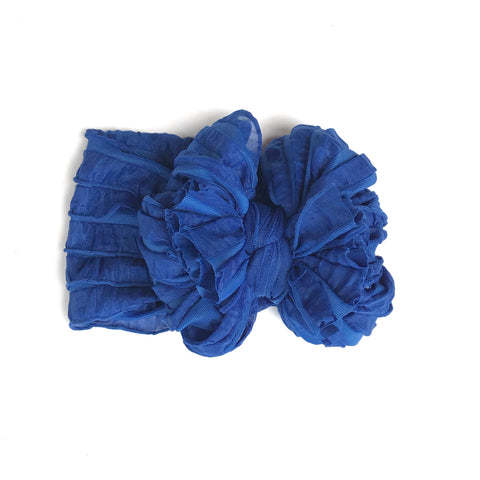 Royal Blue Ruffle Bow Headband