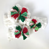 Christmas Multicolored Ruffle Bow Headband