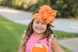 Pumpkin Ruffle Bow Headband