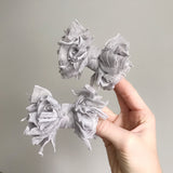 Light Gray Scrappies (set of two, 3” clip in bows)