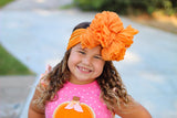 Pumpkin Ruffle Bow Headband