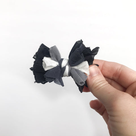 Multicolored Black/Dark Gray/Light Gray/White Mini Scrappie (2” clip-in)